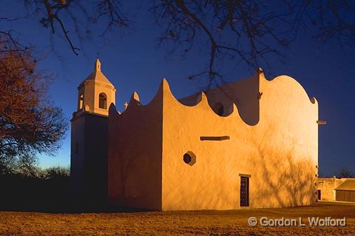 Mission Espiritu Santo_44433.jpg - Mission Espiritu Santo Formal name:  Nuestra Señora del Espiritu Santo de ZuñigaPhotographed In twilight's last gleaming at Goliad, Texas, USA.